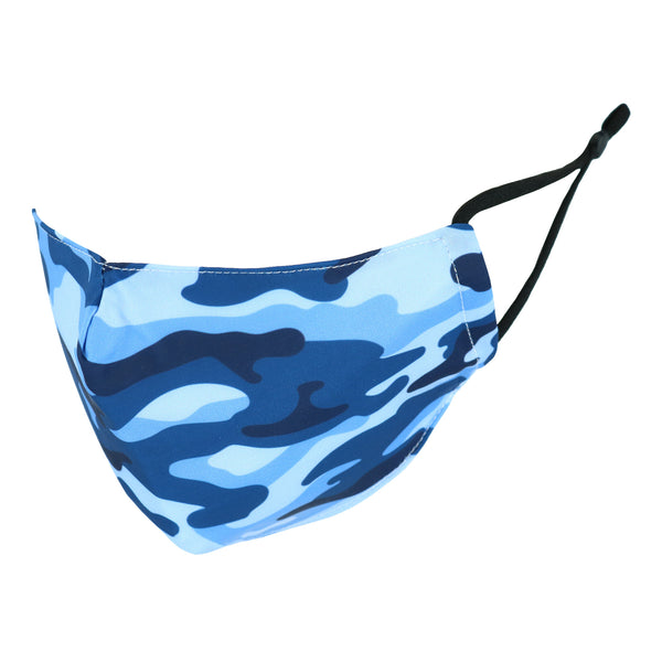 Blue Camo Adult Care Cover Face Mask