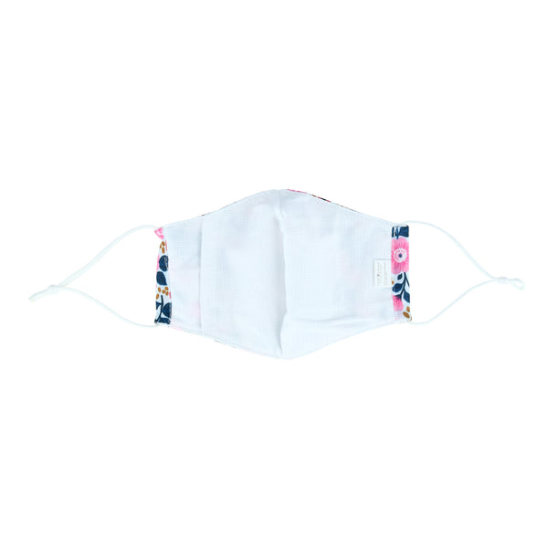 White Floral Adult Care Cover Face Mask