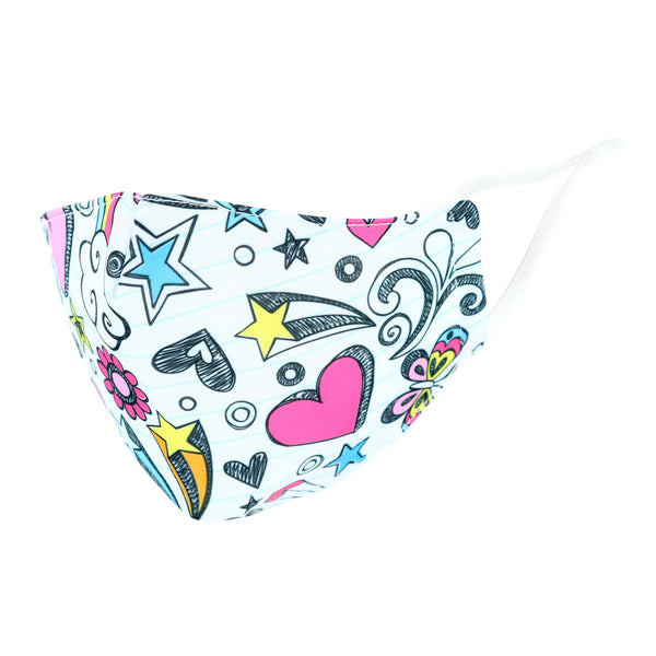 Notebook Doodles Kids Care Cover Face Mask