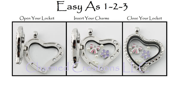 Silver Trim Birthstone Floating Charm