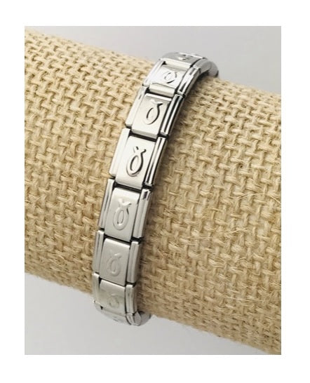 Religious Fish Shiny 9mm Italian Charm Starter Bracelet