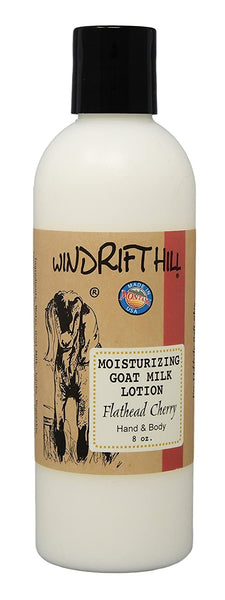 Windrift Hill moisturizing goat milk lotion Flathead Cherry scent 8oz
