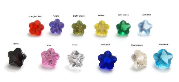 Colorful Assortment Of Flower Shape Birthstone Floating Charms For Lockets