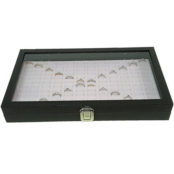 Glass Top Gemstone Full Size Display Tray Case