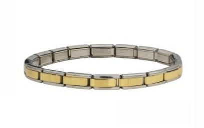 7mm Italian Charm Accent Bracelet With Gold Center