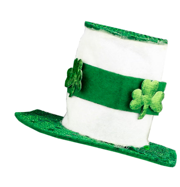 St. Patrick's Day Lucky Leprechauns Fascinator In White