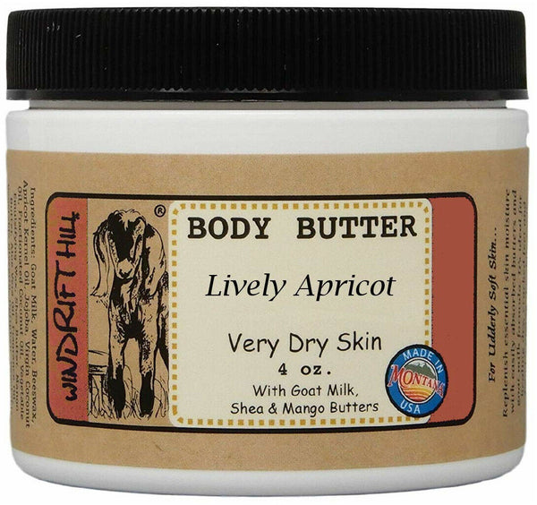 Windrift Hill goat milk body butter Lively Apricot scent 4oz