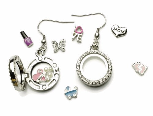 Floating Charm Locket Earrings