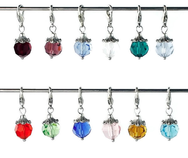 Glass Birthstone Dangle Beads