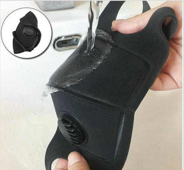2pk Black Adult Neoprene Face Mask With Vent