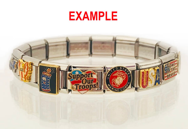 Patriotic USA Military 9mm Italian Charms