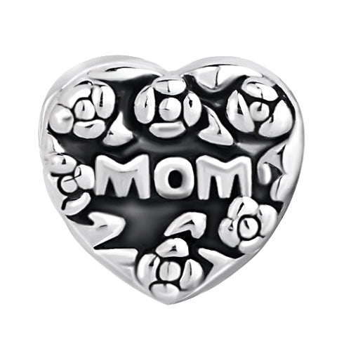 Mom Heart European Bead