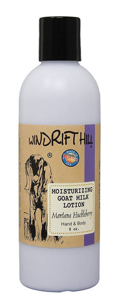 Windrift Hill moisturizing goat milk lotion Montana Huckleberry scent 8oz