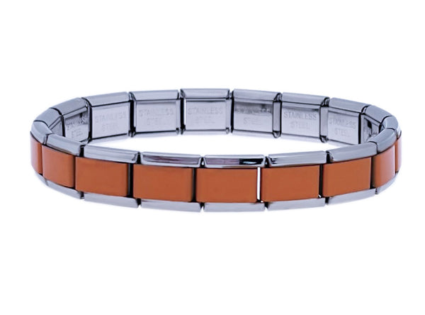 Orange Powder Coated 9mm Italian Charm Starter Bracelet
