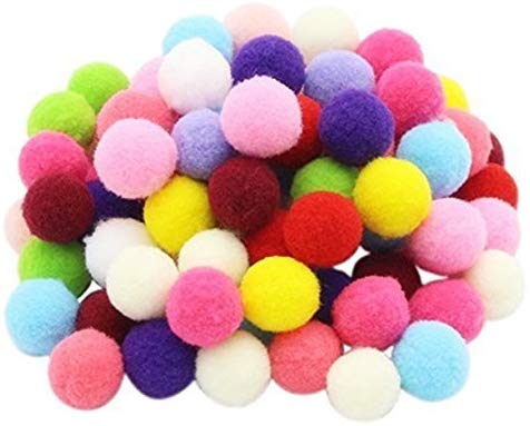 Multi color mini pom poms