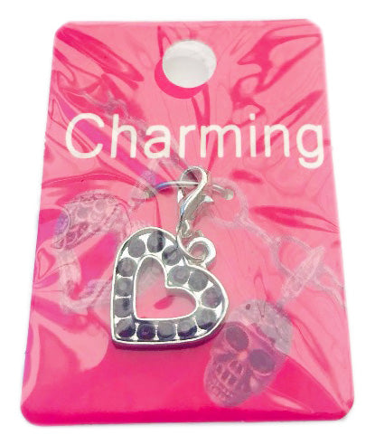 Amethyst Heart Clip On Charm