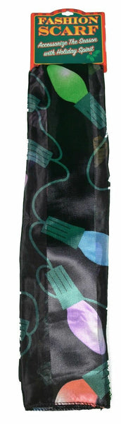 Sheer Christmas print chiffon scarf with holiday designs
