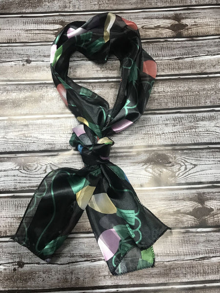 Christmas light bulb pattern on sheer scarf