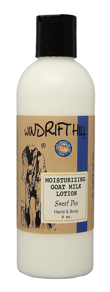 Windrift Hill moisturizing goat milk lotion Sweet Pea scent 8oz