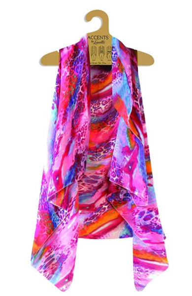 Watercolor Animal Print Vest By Lavello