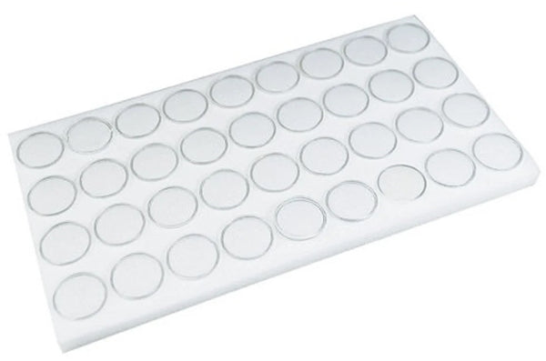 White 36 Gem Jar Full Size Gemstone Display Tray Insert